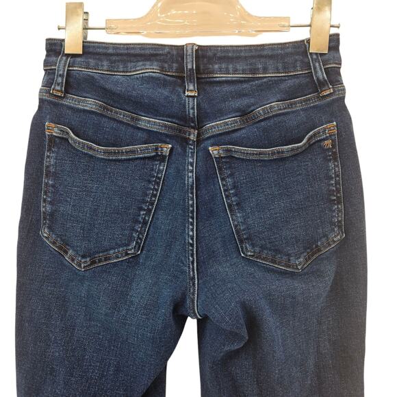 Madewell Jeans Womens 27 Curvy Kick Out Cropped Bootcut Dark Wash Mid Rise - Picture 4 of 11
